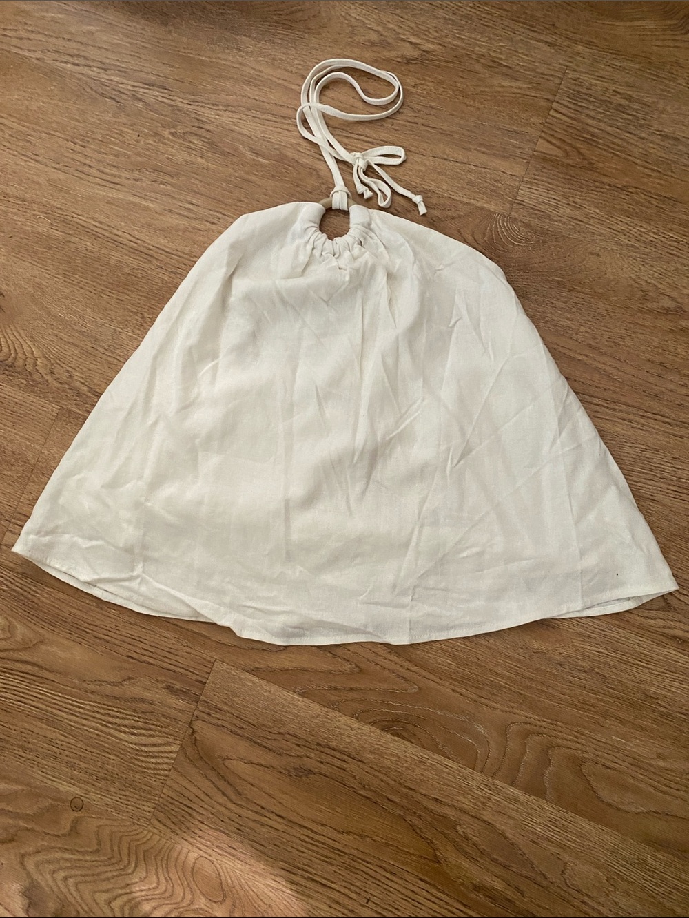 Francesca's Collections White Halter Crop Top with Ring Detail